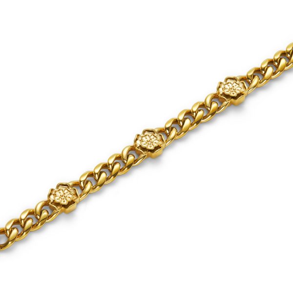 Tudor Rose Gold Plated Link Chain Bracelet - Image 4