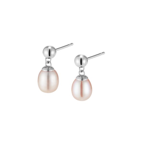 By The Sea Pearl Silver Tone Drop Earrings - Image 2