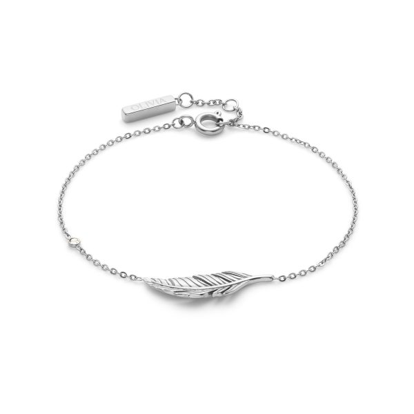 Feather Silver Tone Bracelet - Image 2