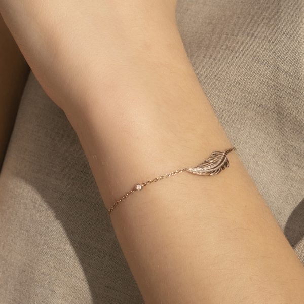 Feather Rose Gold Plated Bracelet - Image 3