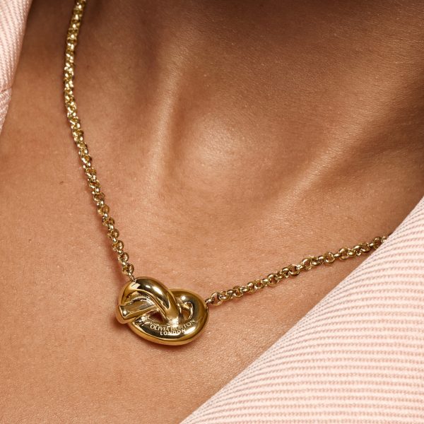 Lovers Knot Gold Plated Necklace - Image 3