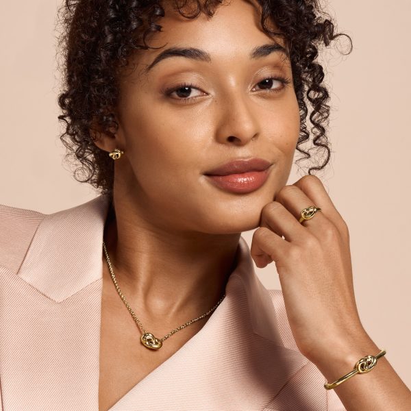 Lovers Knot Gold Plated Necklace - Image 5