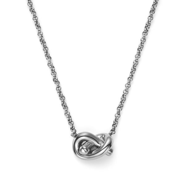 Lovers Knot Silver Tone Necklace