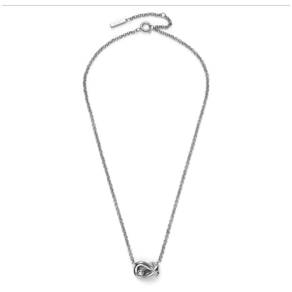 Lovers Knot Silver Tone Necklace - Image 2