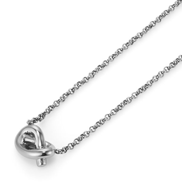 Lovers Knot Silver Tone Necklace - Image 4