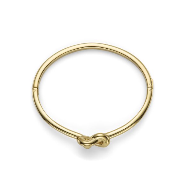 Lovers Knot Gold Plated Bangle - Image 2