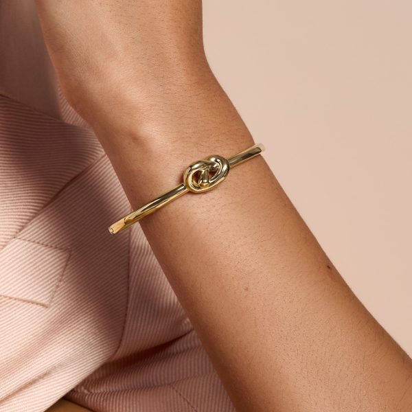 Lovers Knot Gold Plated Bangle - Image 3