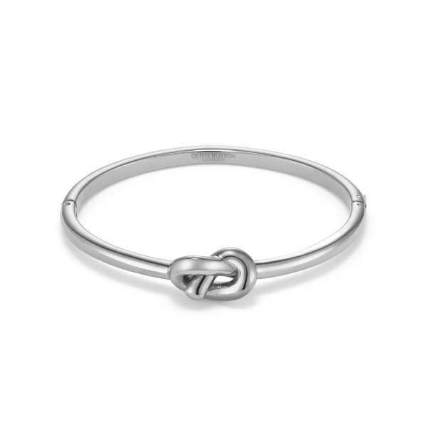 Lovers Knot Silver Tone Bangle