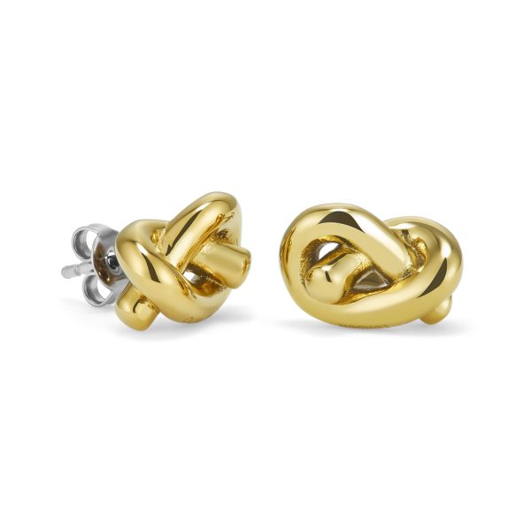 Lovers Knot Gold Plated Stud Earrings - Image 2