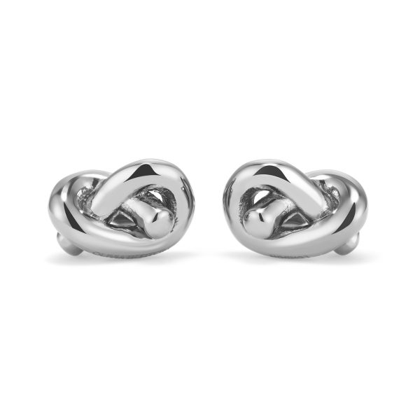 Lovers Knot Silver Tone Stud Earrings