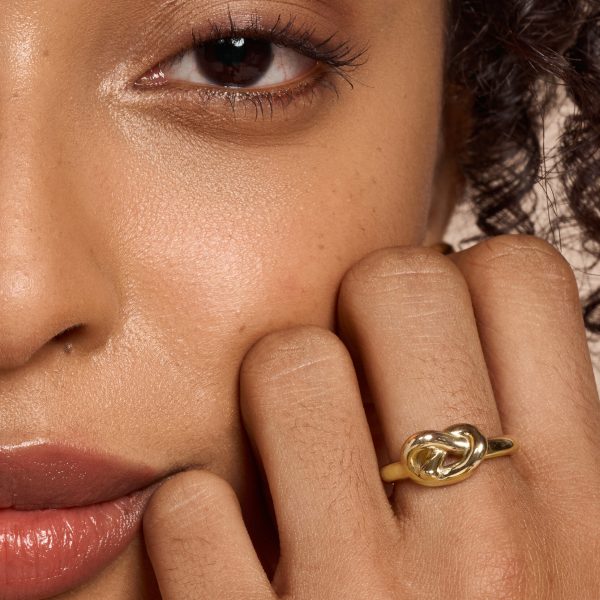 Lovers Knot Gold Plated Ring M - Image 3