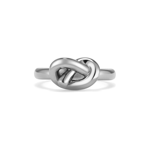 Lovers Knot Silver Tone Ring S
