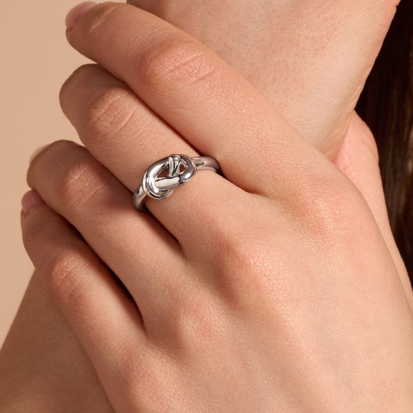 Lovers Knot Silver Tone Ring S - Image 3