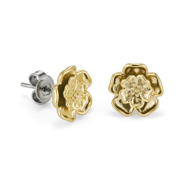 Tudor Rose Gold Plated Stud Earrings - Image 2
