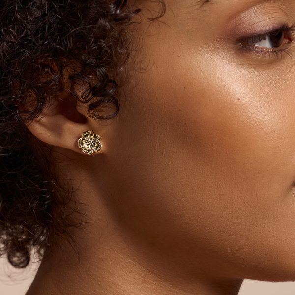 Tudor Rose Gold Plated Stud Earrings - Image 3
