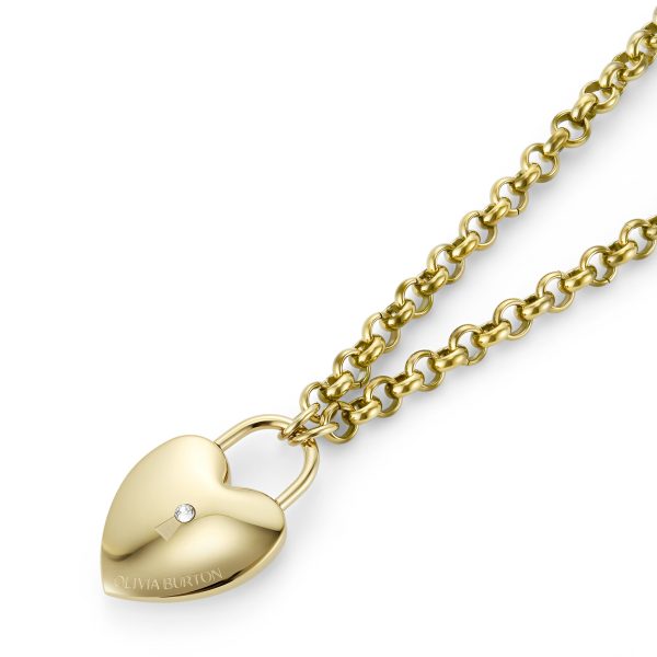 Locked Heart Gold Plated Pendant Necklace - Image 4