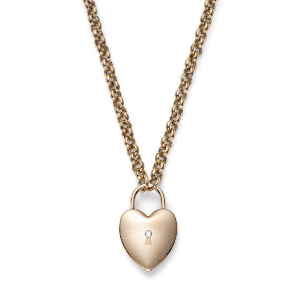Locked Heart Rose Gold Plated Pendant Necklace