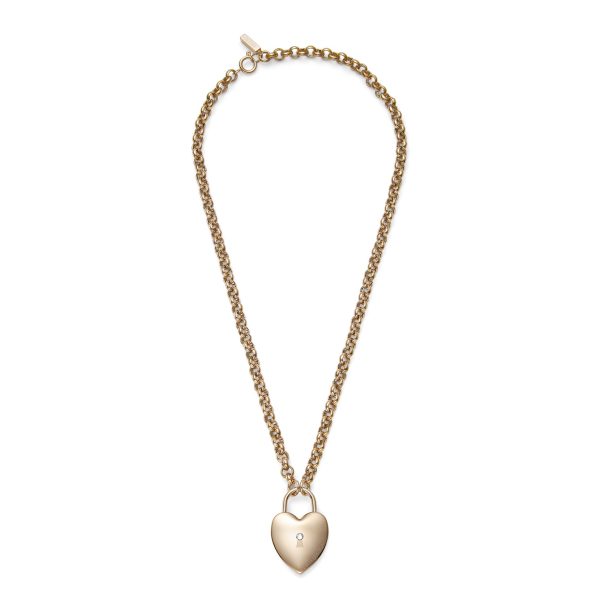Locked Heart Rose Gold Plated Pendant Necklace - Image 2