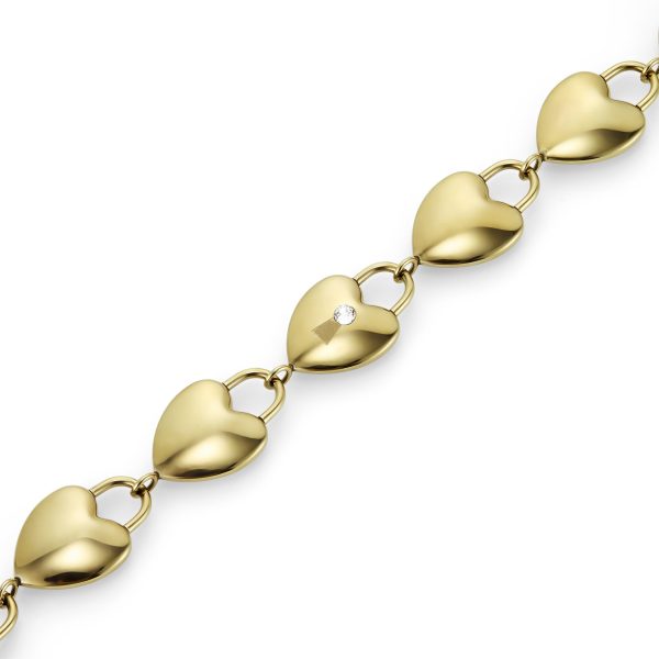 Locked Heart Gold Plated Bracelet - Image 4