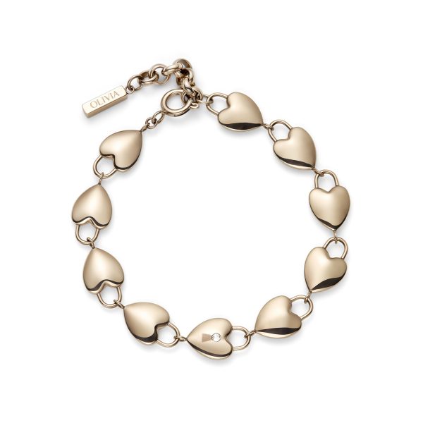 Locked Heart Rose Gold Plated Bracelet