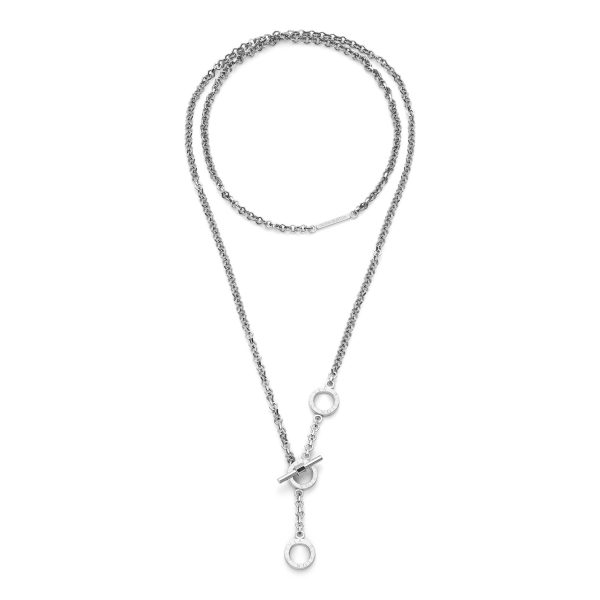 Honeycomb Toggle Silver Tone Necklace - Image 2