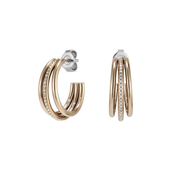 Ever Stacked Claw Rose Gold Plated Hoop Earrings