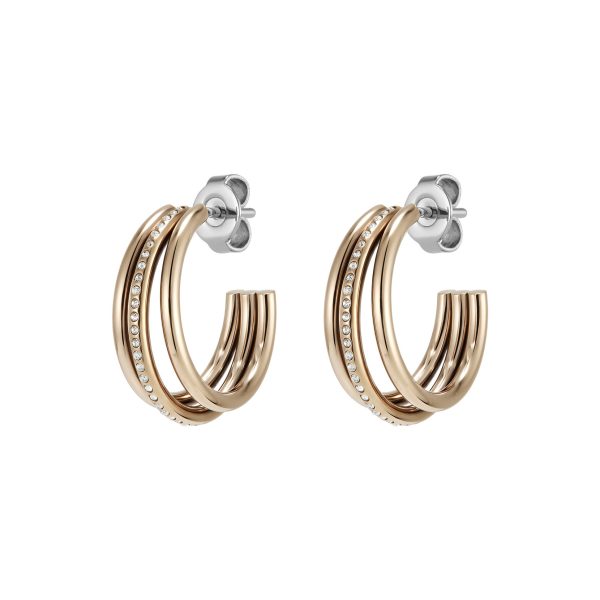 Ever Stacked Claw Rose Gold Plated Hoop Earrings - Image 2