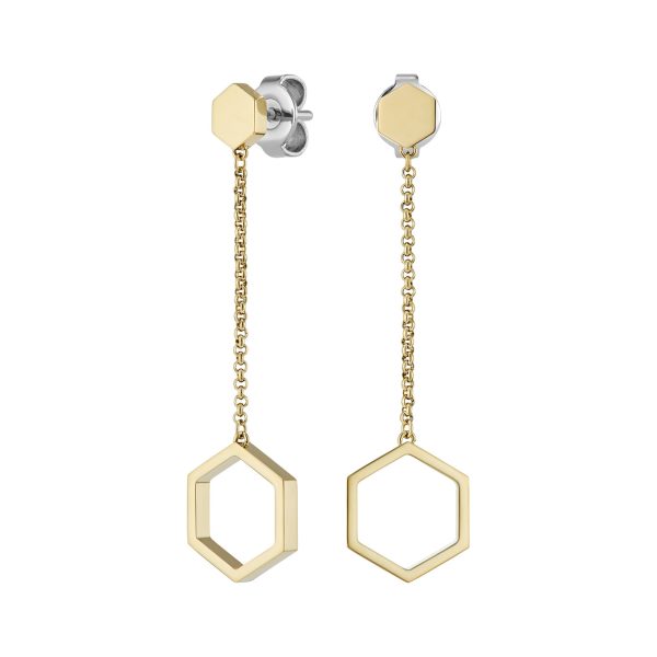 Honeycomb Gold Plated Drop Earrings
