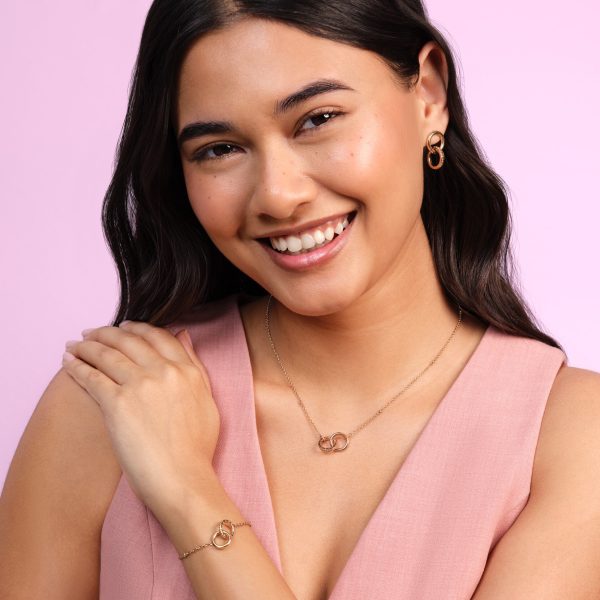 Amity Interlock Rose Gold Plated Necklace - Image 5