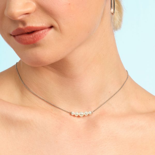 Pearls & Beads Silver Tone Necklace - Image 3
