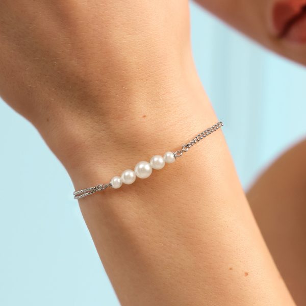 Pearls & Beads Silver Tone Bracelet - Image 3