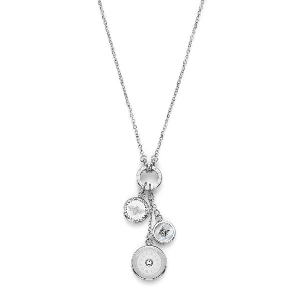 Bee and North Star Silver Tone Charm Necklace