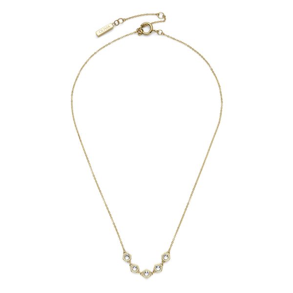 Ever Stacked Crystal Honeycomb Gold Plated Stacking Necklace - Image 2