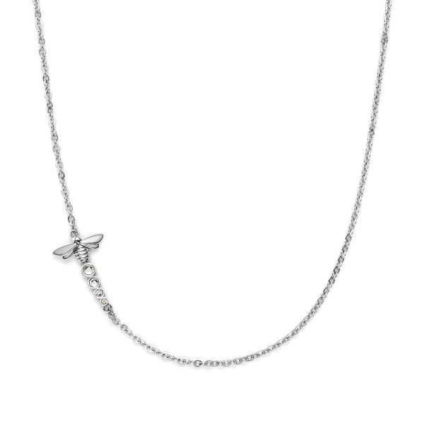 Ever Stacked Bee Silver Tone Stacking Necklace