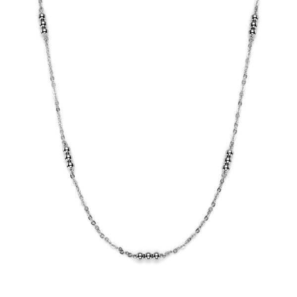 Ever Stacked Beads Silver Tone Stacking Necklace