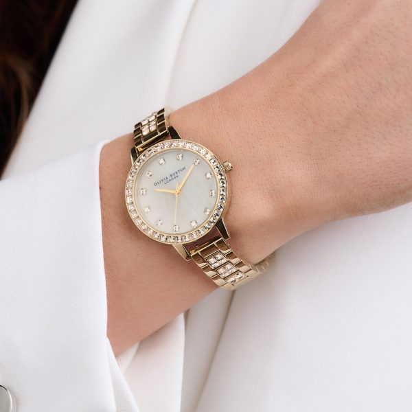 34mm White & Gold Bracelet Watch - Image 3