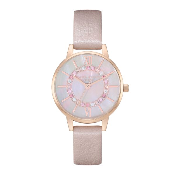 30mm Rose Gold & Pink Leather Strap Watch