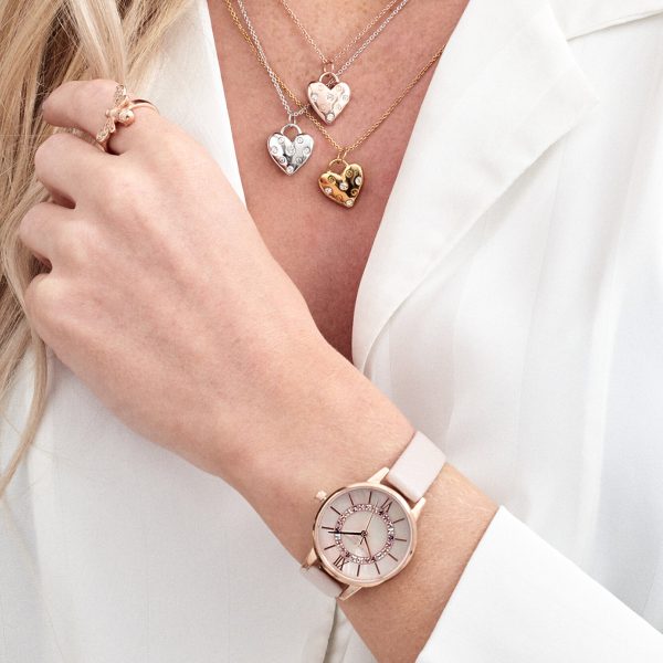 30mm Rose Gold & Pink Leather Strap Watch - Image 3