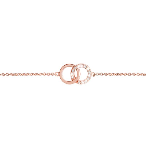 Bejewelled Interlink Chain Bracelet Rose Gold - Image 2