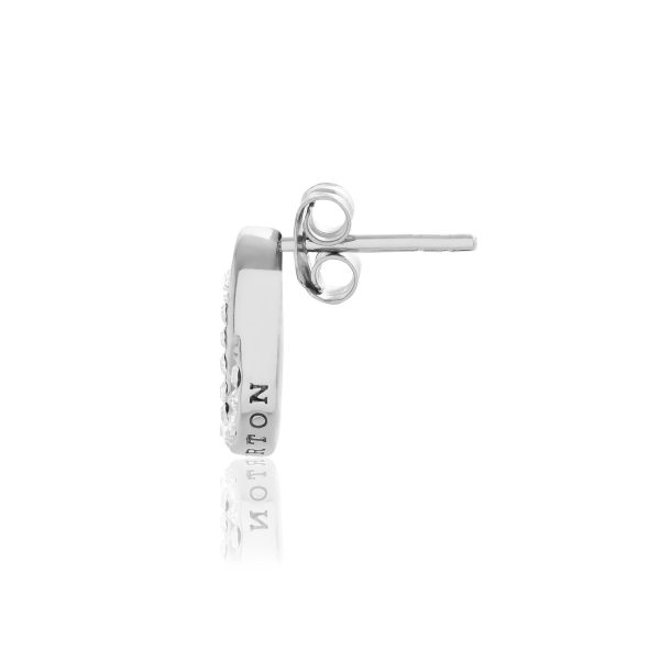 Silver Interlink Drop Stud Earrings - Image 2