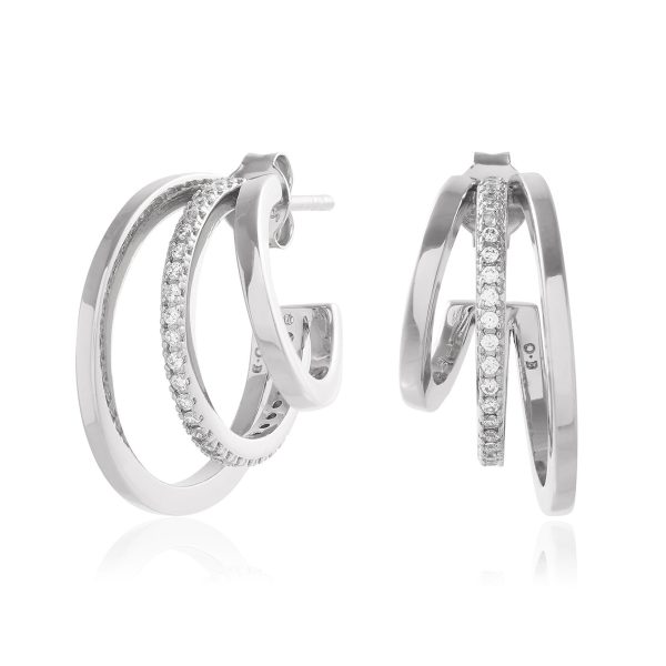 Silver Multi Hoop Earrings