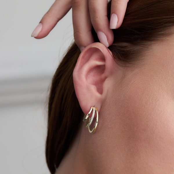 Gold Multi Hoop Earrings - Image 3