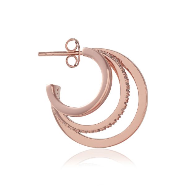 Rose Gold Multi Hoop Earrings - Image 2